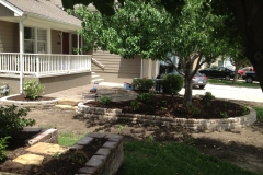 Full Features Landscape and Garden Center small retaining walls and bedding areas