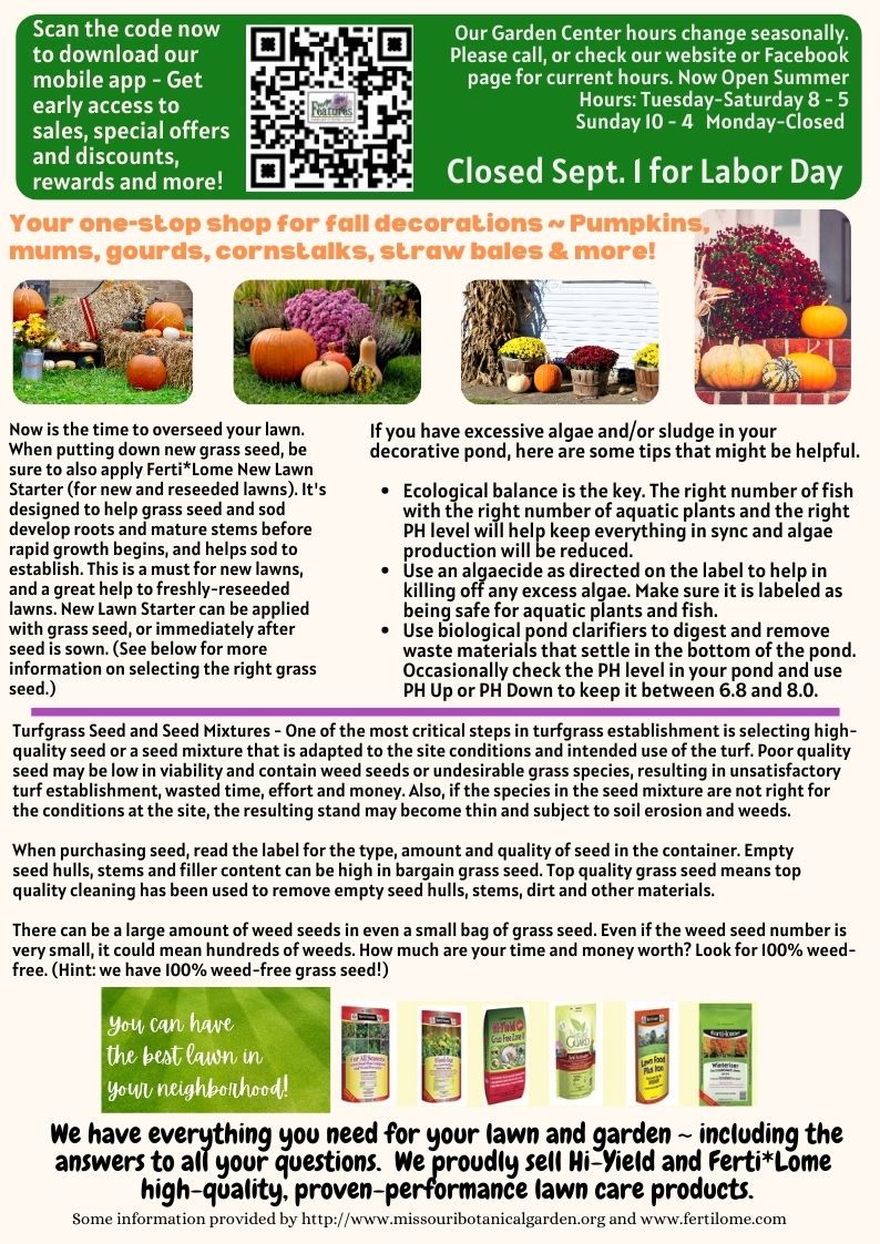A copy of page 2 of the September newsletter with a variety of tips for your lawn and garden to do in September. 